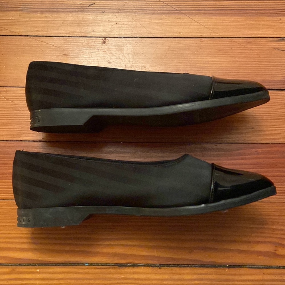 Perry Ellis Black Striped Flats